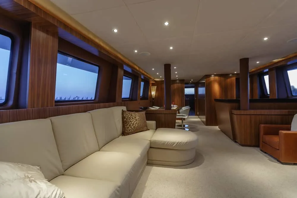 82 foot yacht salon area