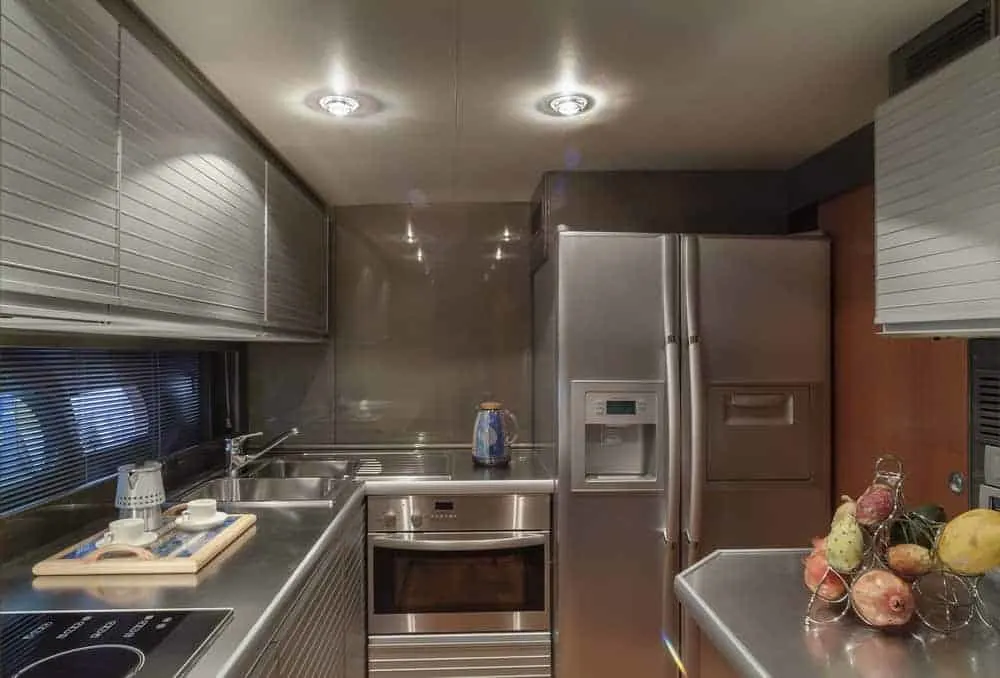 Atlantica luxury yacht kitchen