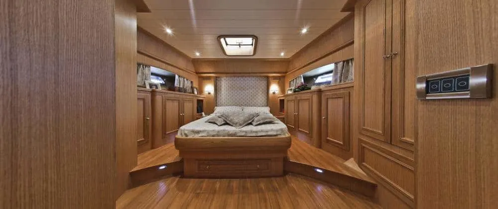 Morgan 70 foot Lobster luxury yacht - bow primary bedroom