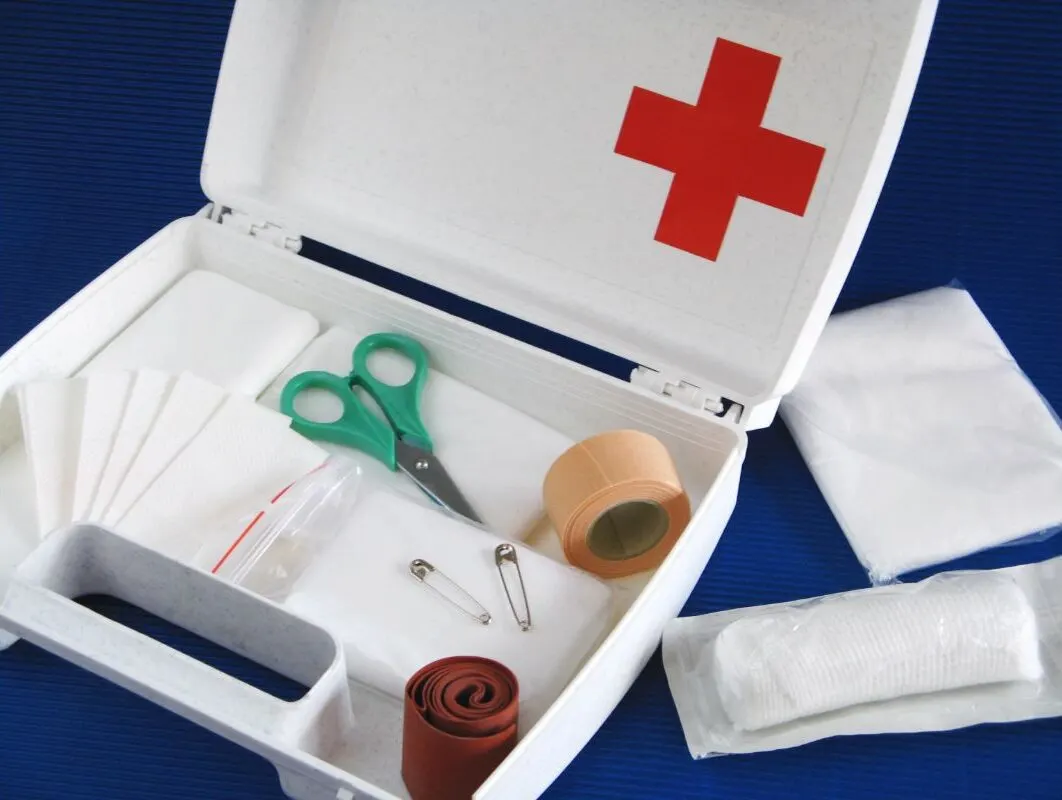 A photo of first aid kits' materials..