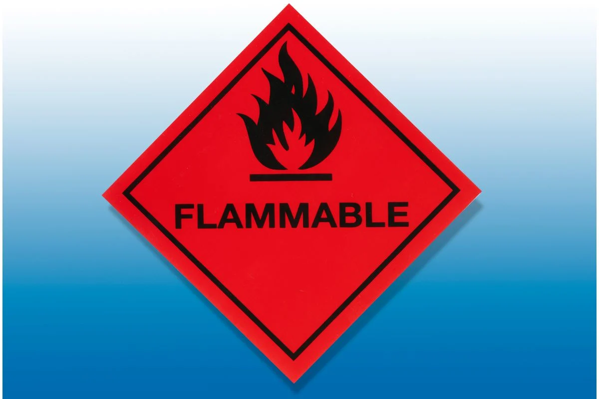 Flammable hazard sign.