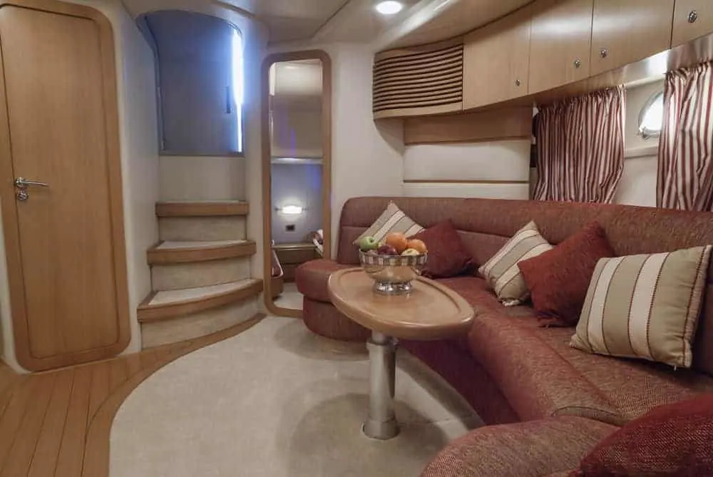 interior yacht lounge area and dinette 3