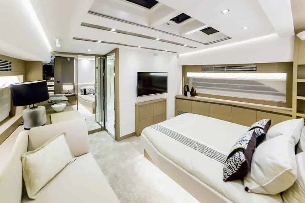 luxurious interior yacht - bedroom