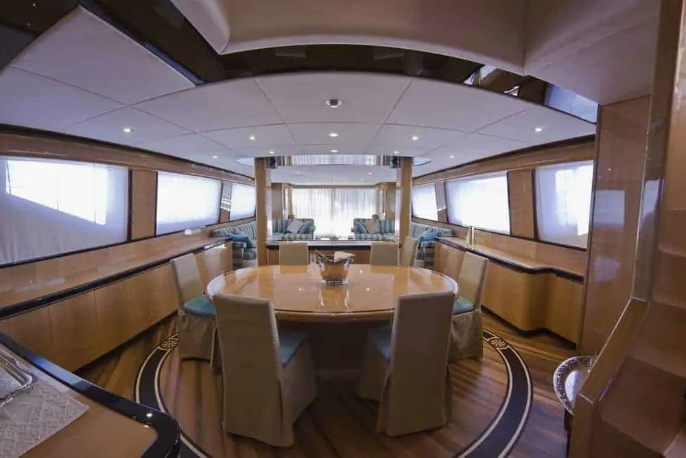 mega yacht dining room