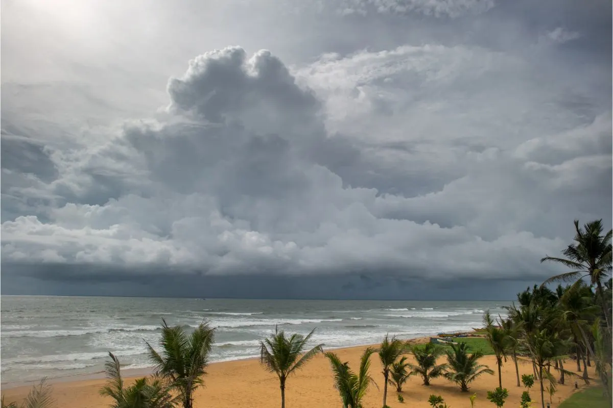 A windy and stormy sea.