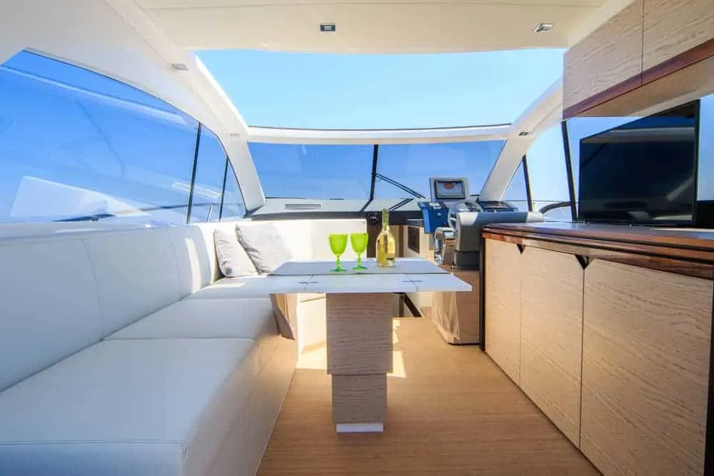 yacht interior sitting area