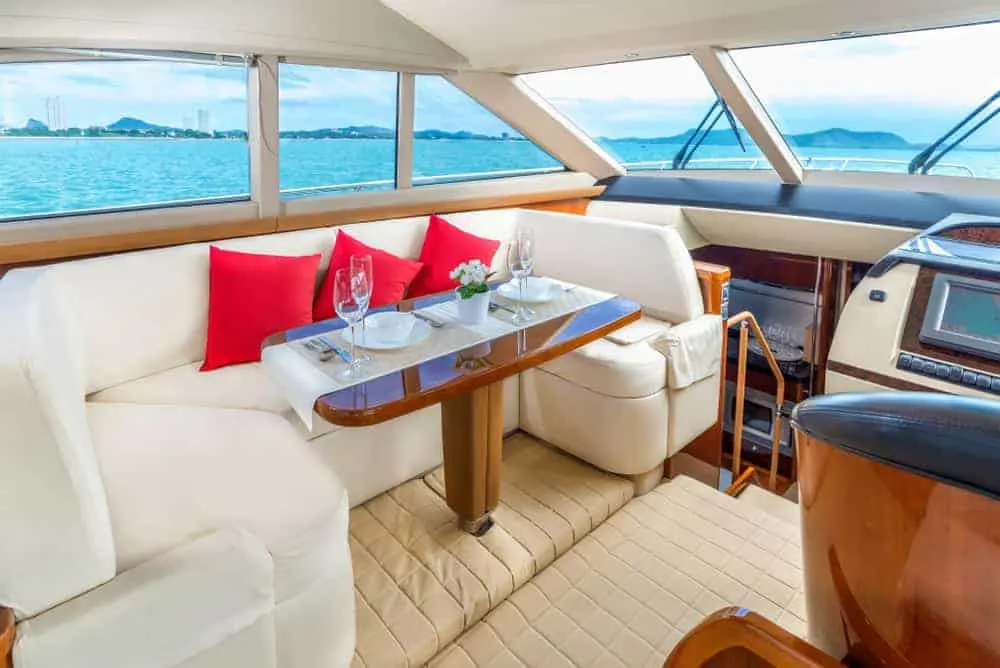 yacht upper dining area