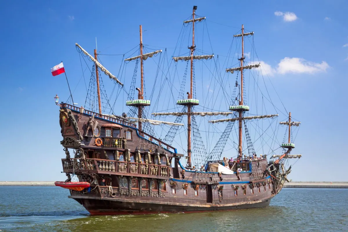 Old sailing ship in the baltic sea.