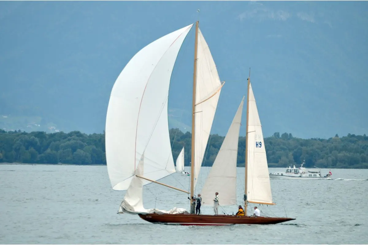 A photo of spinnaker sailing at the ocean.