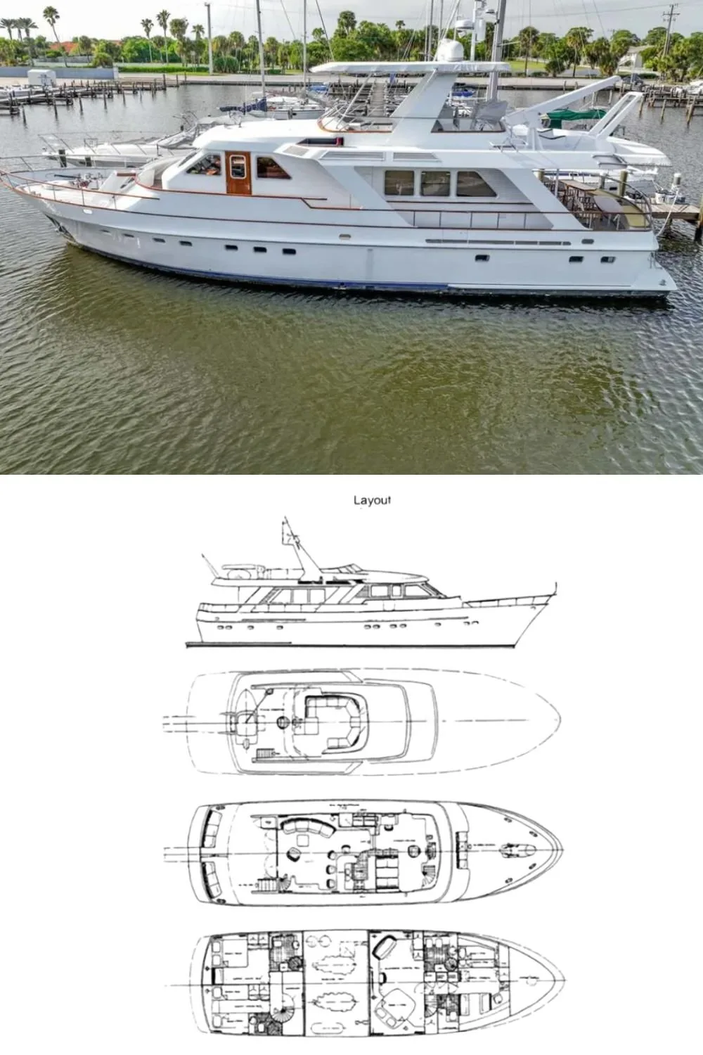 1985 Lowland 68 Neth Ships (a 68 Ft. Yacht Floor Plan and Design)