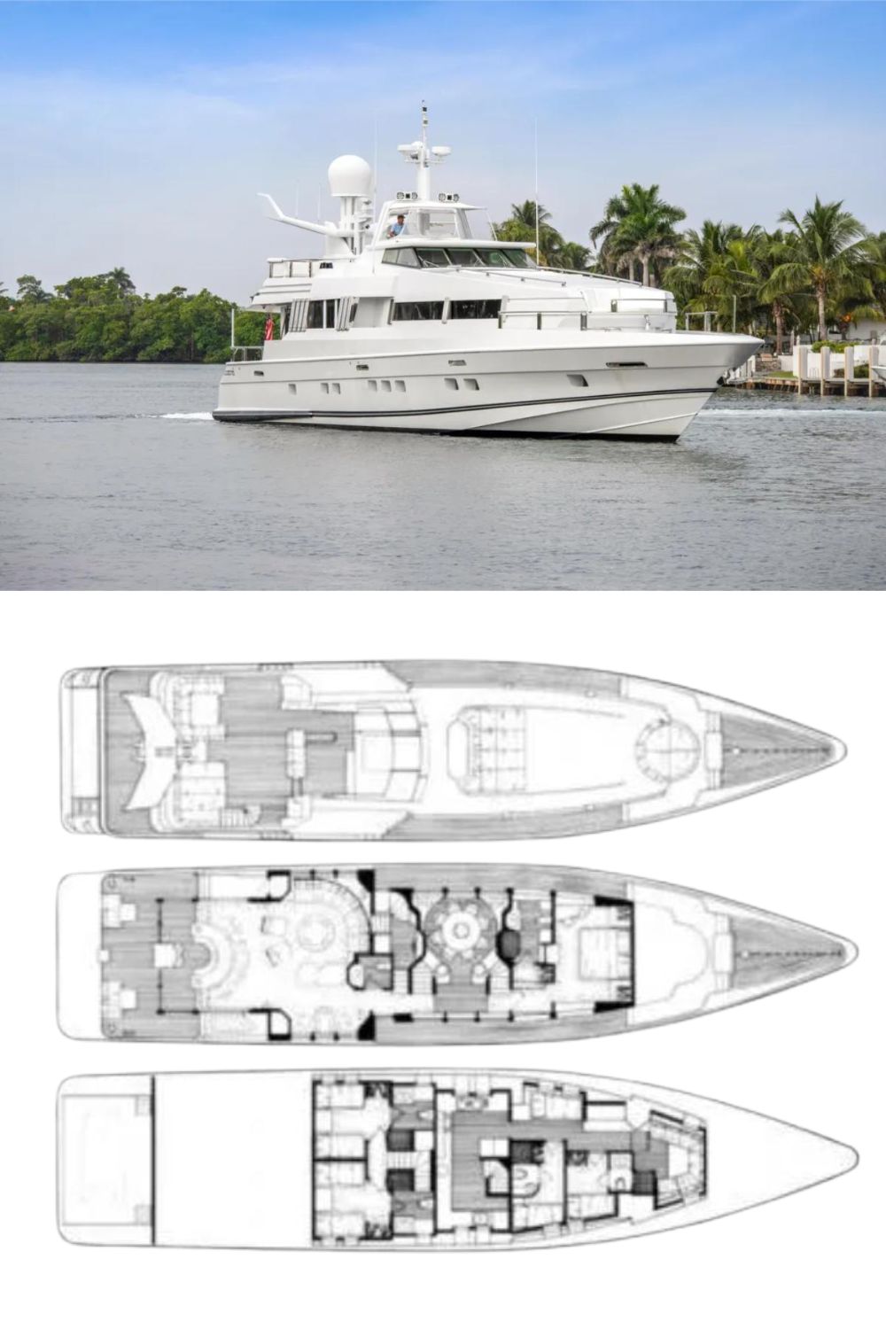 1989 Oceanfast Motor Yacht (a 102 Ft. Yacht Floor Plan and Design)