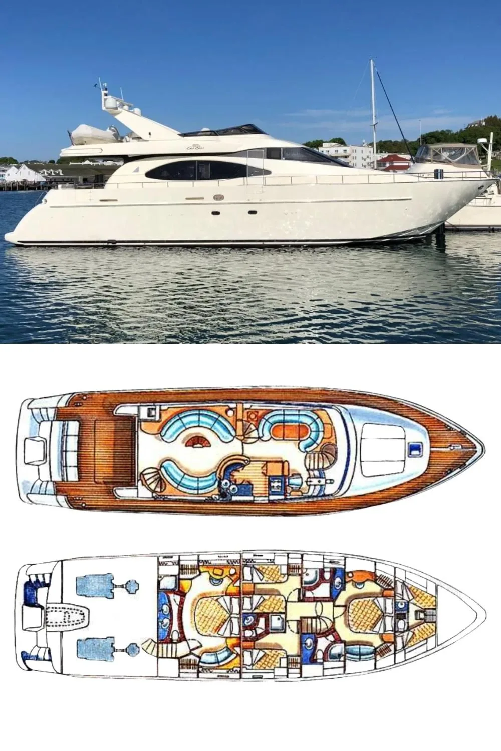 2001 Azimut 70 Sea-Jet (a 70 Ft. Yacht Floor Plan and Design)