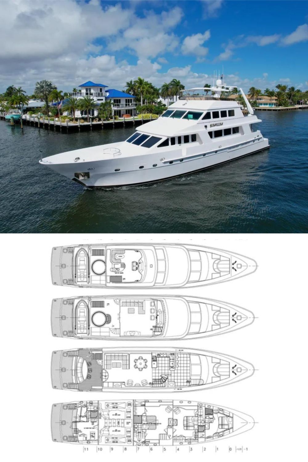 2002 President 100 Motor Yacht (a 100 Ft. Yacht Floor Plan and Design)