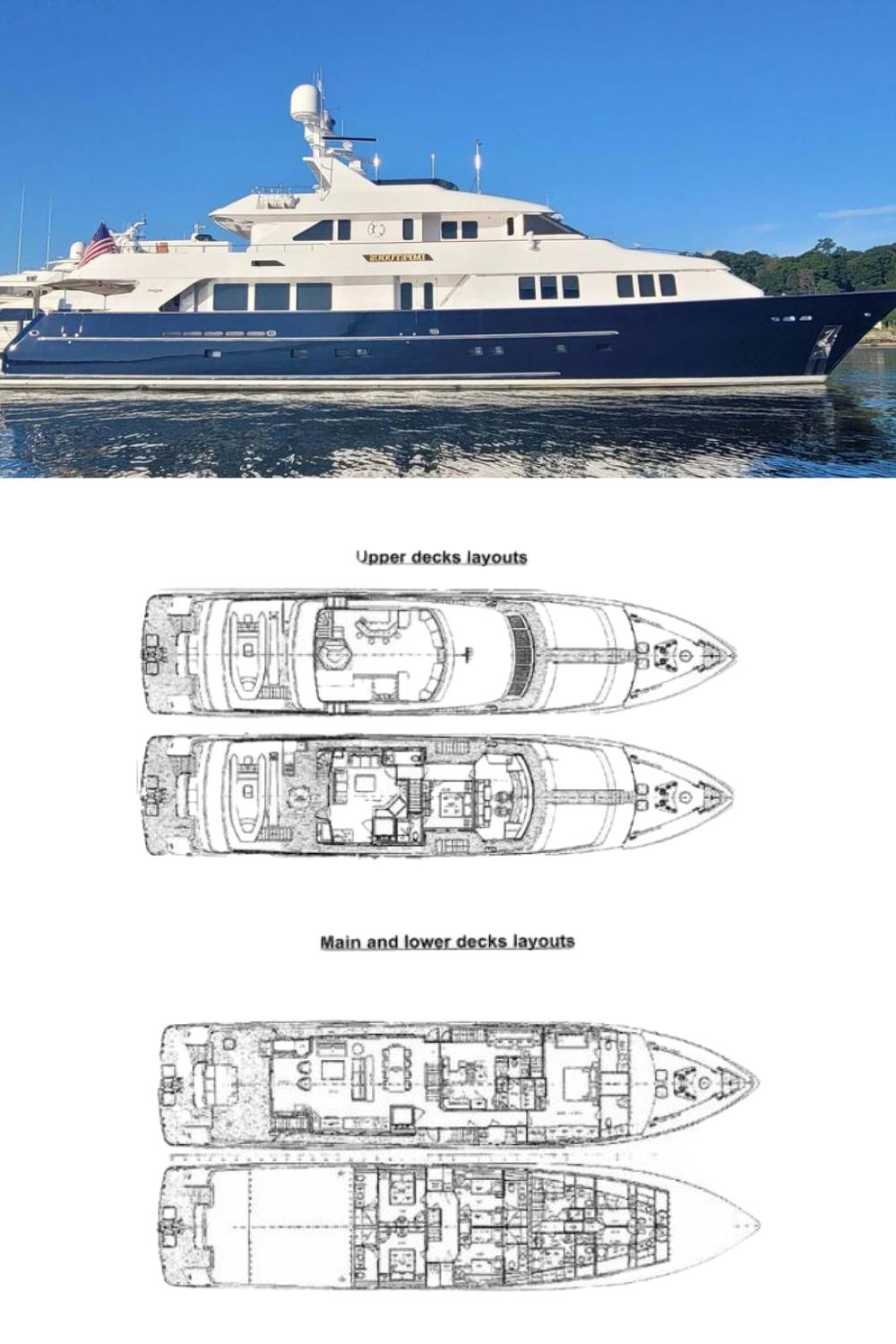 2003 Burger Tri-Deck Motor Yacht (a 127 Ft. Yacht Floor Plan and Design)