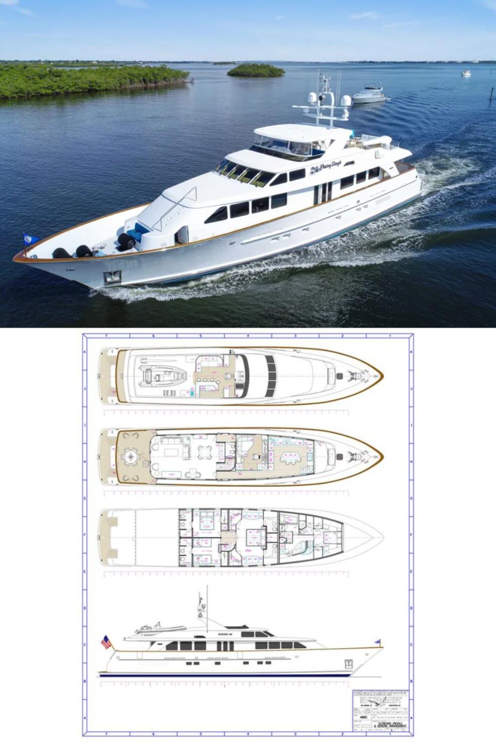 2004 Burger 106 Raised Pilothouse (a 106 Ft. Yacht Floor Plan and Design)