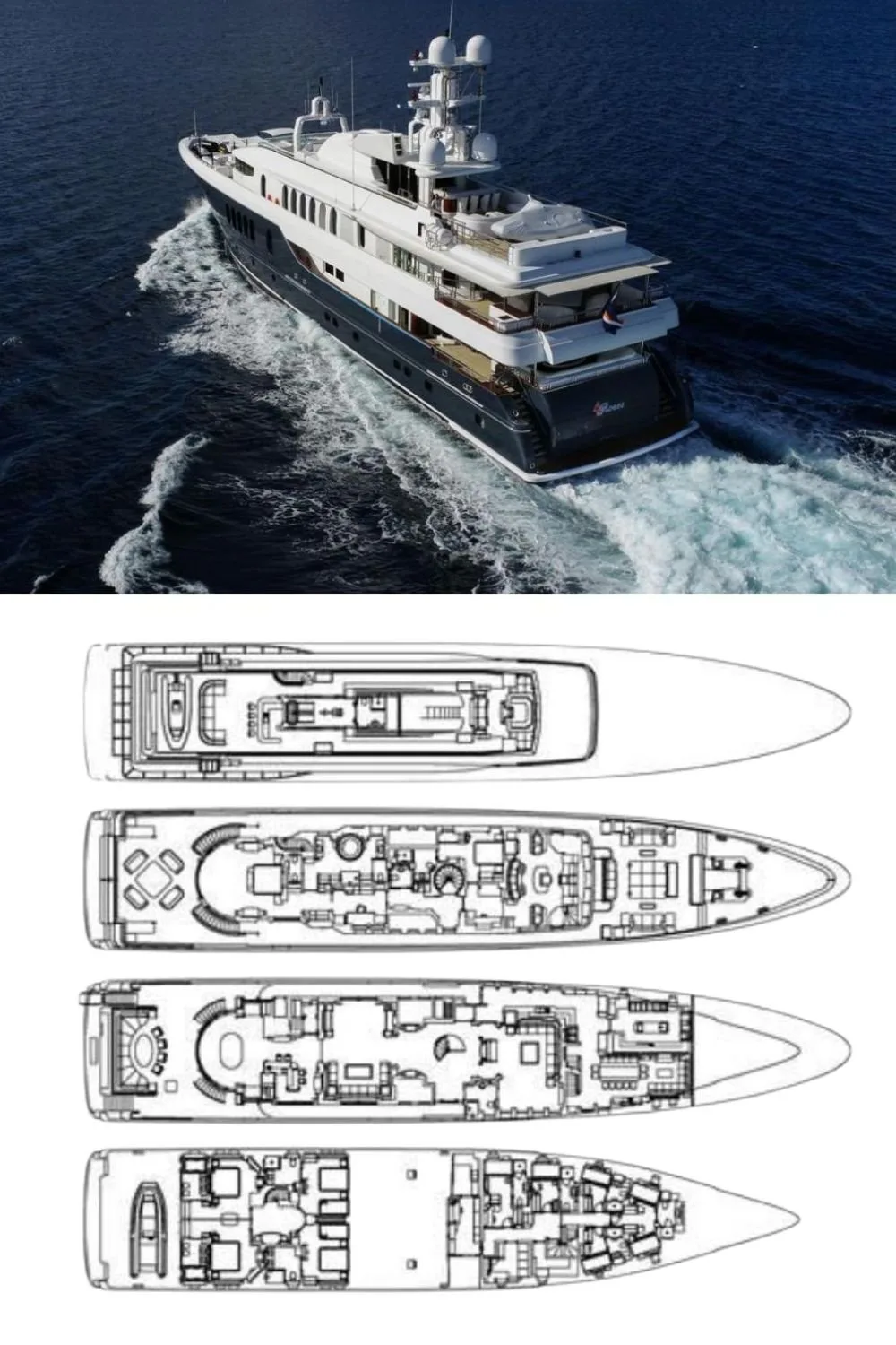 2004 Oceanfast Full Displacement (a 185 Ft. Yacht Floor Plan and Design)