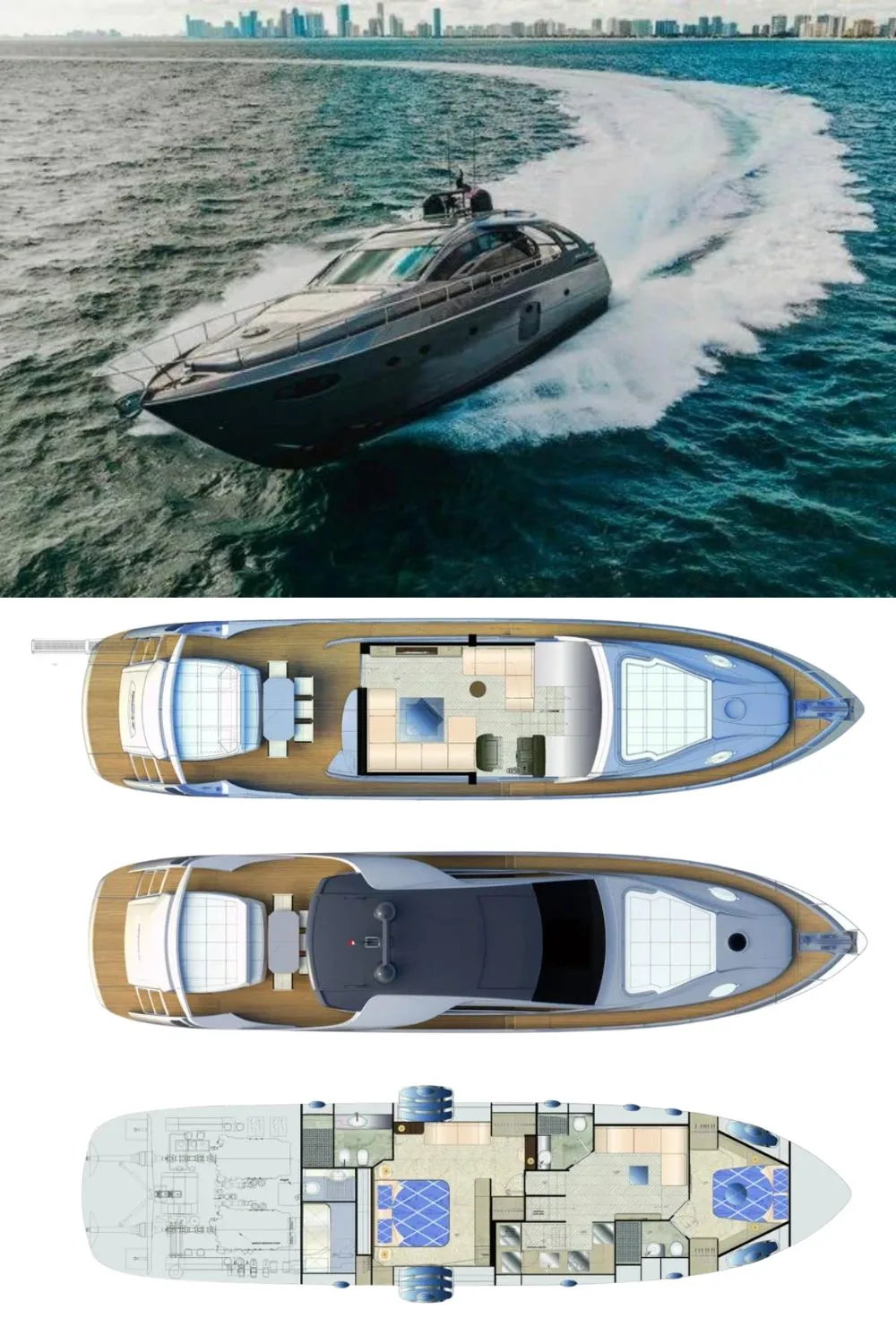 2015 Pershing 70 (a 70 Ft. Yacht Floor Plan and Design)