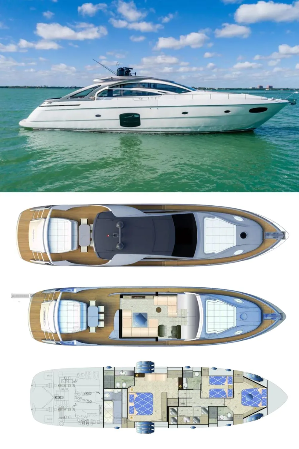 2016 Pershing 70 (a 70 Ft. Yacht Floor Plan and Design)