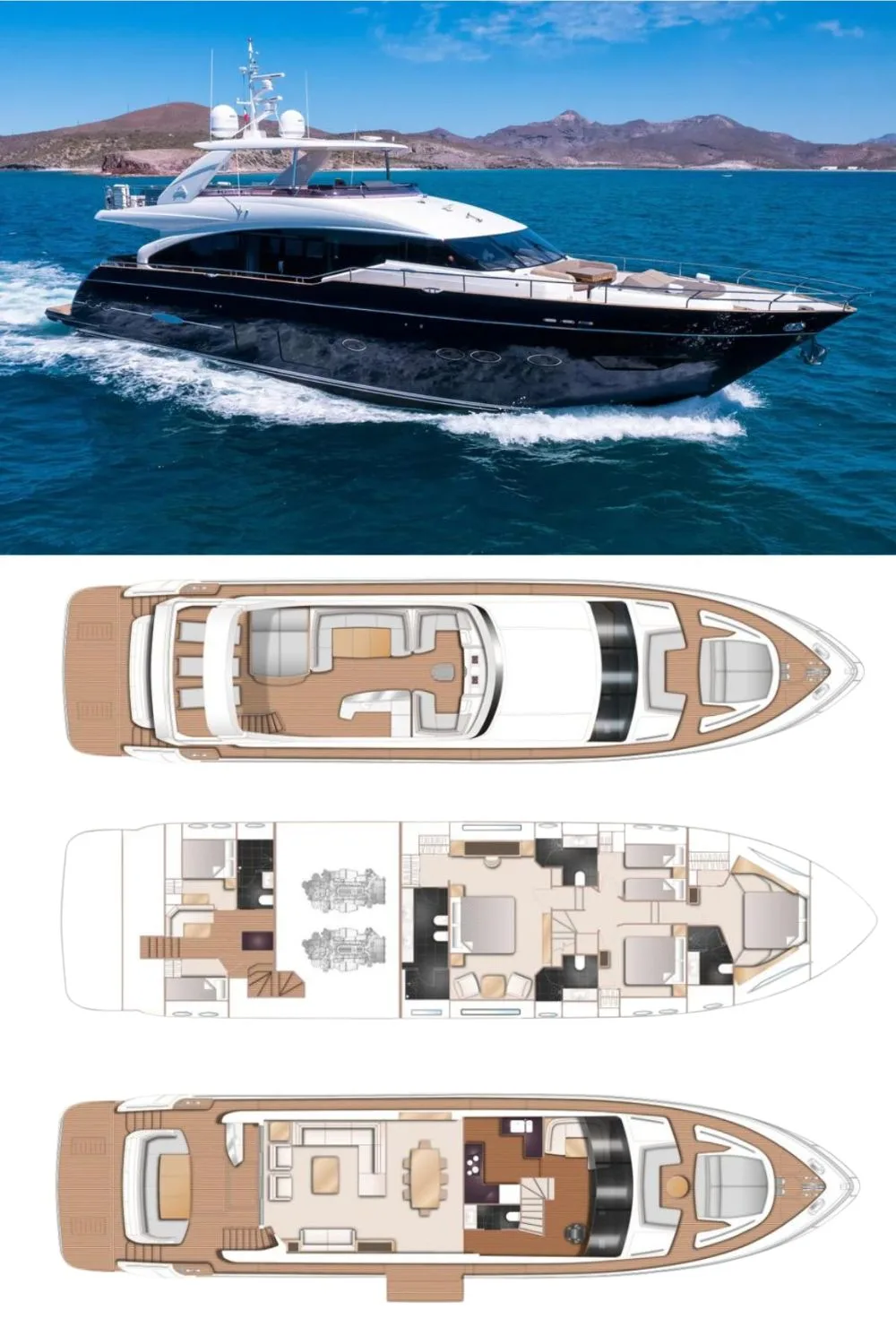 2016 Princess 88 Motor Yacht (88 Ft. Yacht Floor Plan and Design)