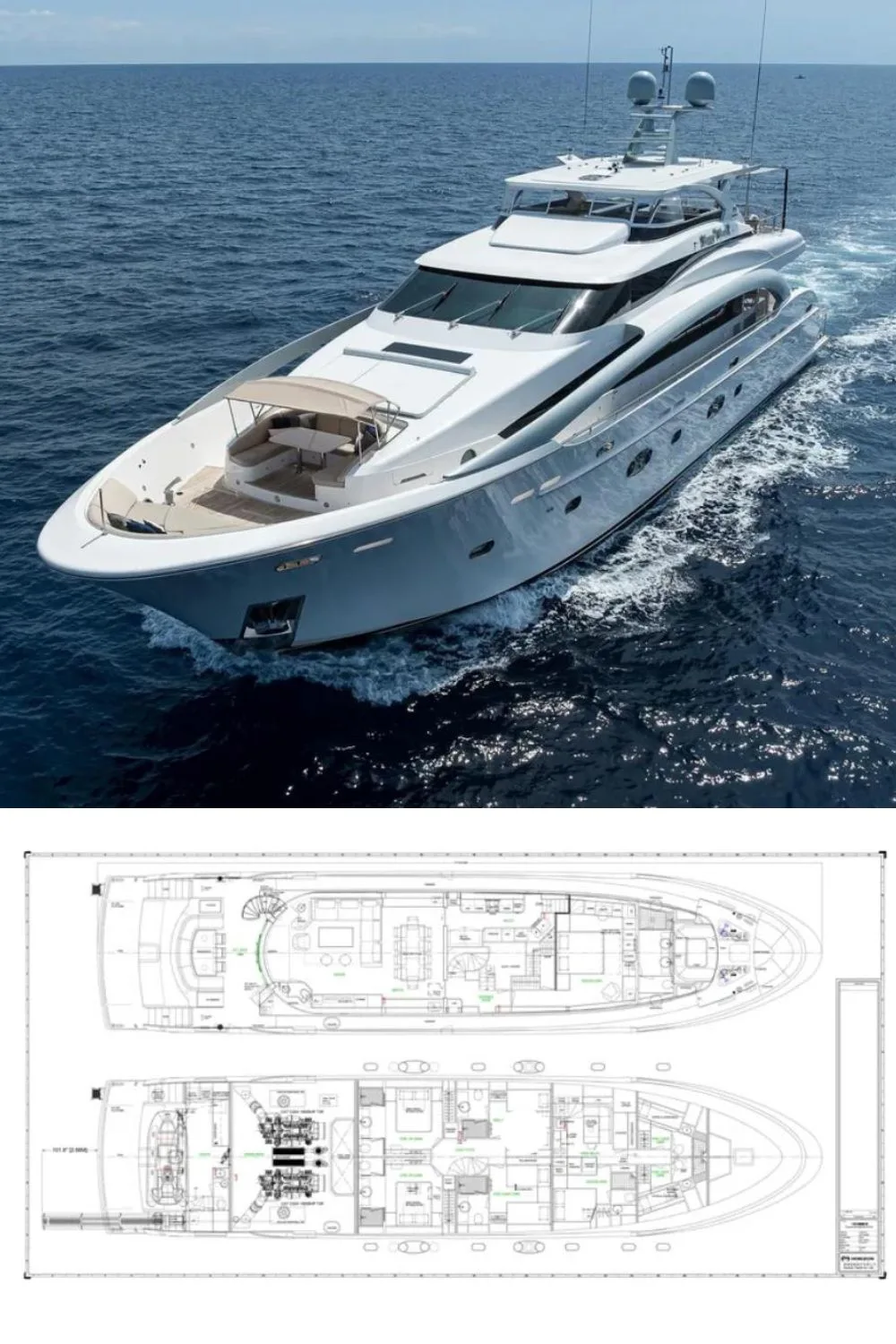 2018 Horizon Motor Yacht (a 110 Ft. Yacht Floor Plan and Design)