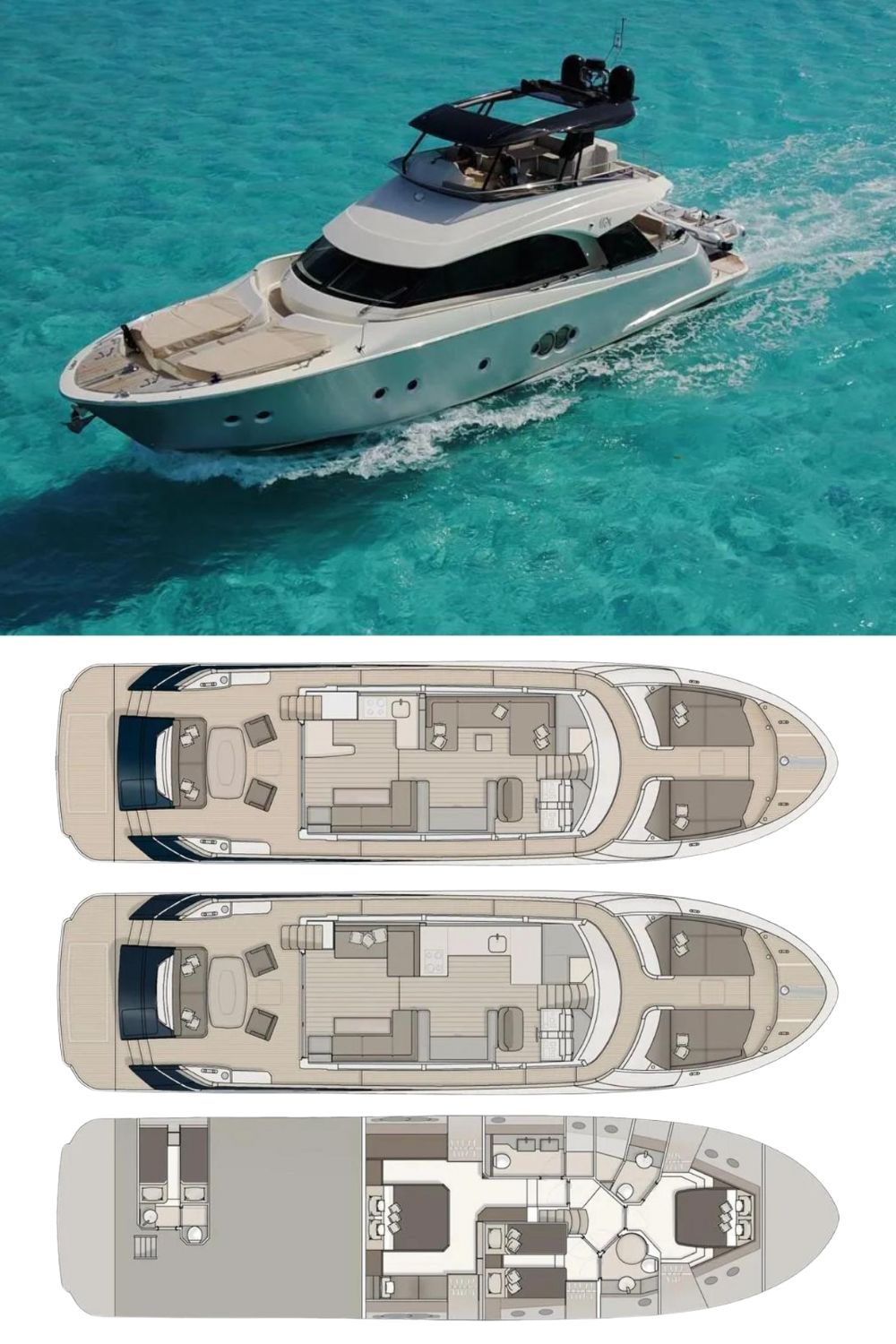 2018 Monte Carlo Yachts MCY 65 (a 65 Ft. Yacht Floor Plan and Design)