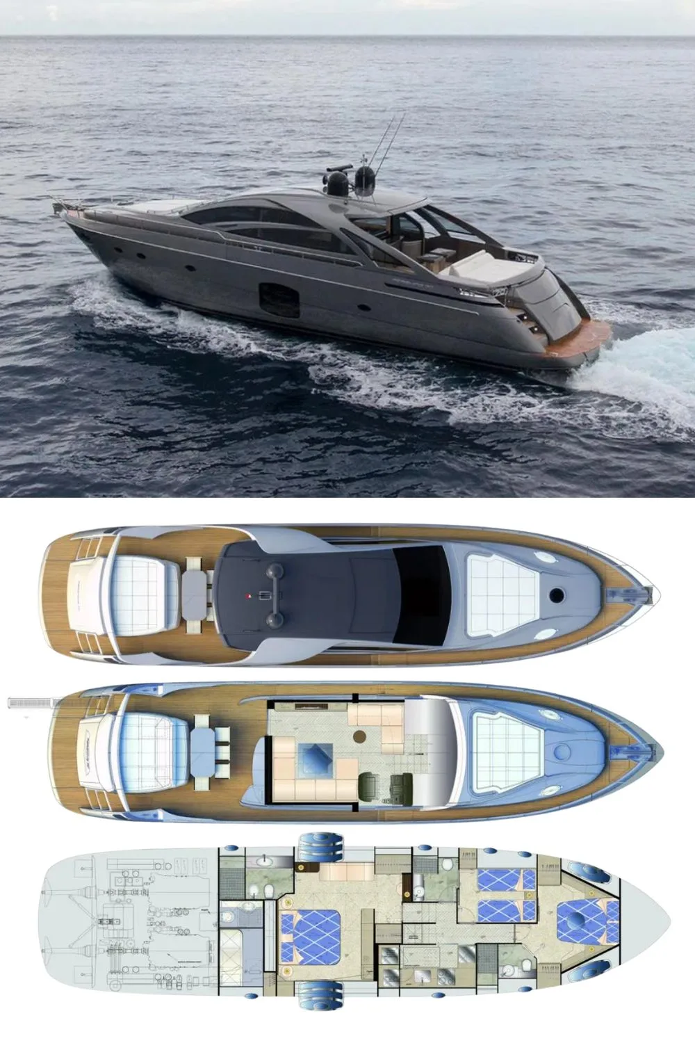 2018 Pershing 70 (a 70 Ft. Yacht Floor Plan and Design)