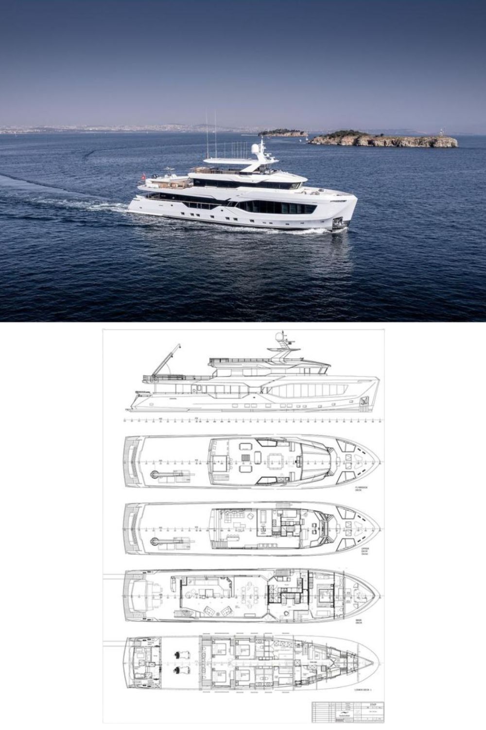 2023 Numarine 37XP-08 (a 121 Ft. Yacht Floor Plan and Design)