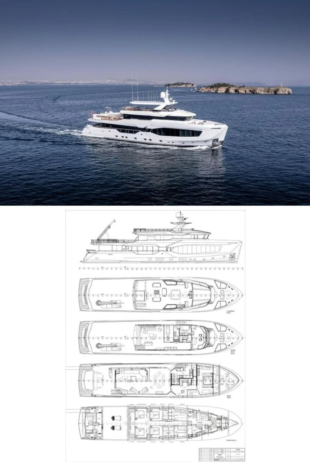 2023 Numarine 37XP-08 (a 121 Ft. Yacht Floor Plan and Design)