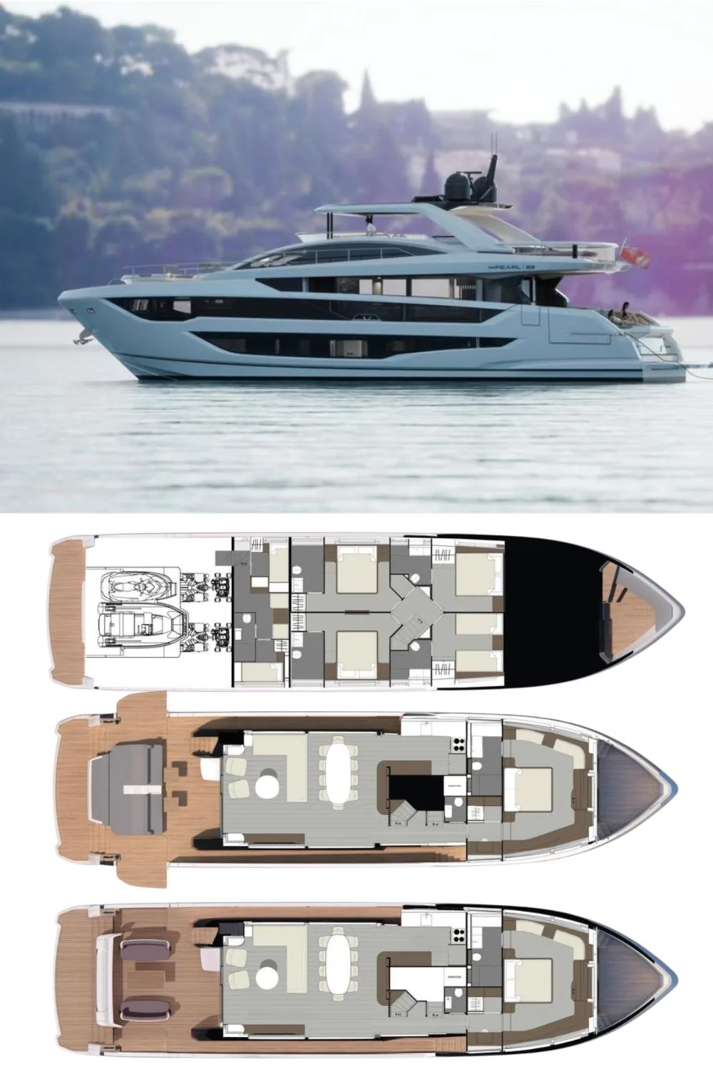 2024 Pearl 82 (82 Ft. Yacht Floor Plan and Design)