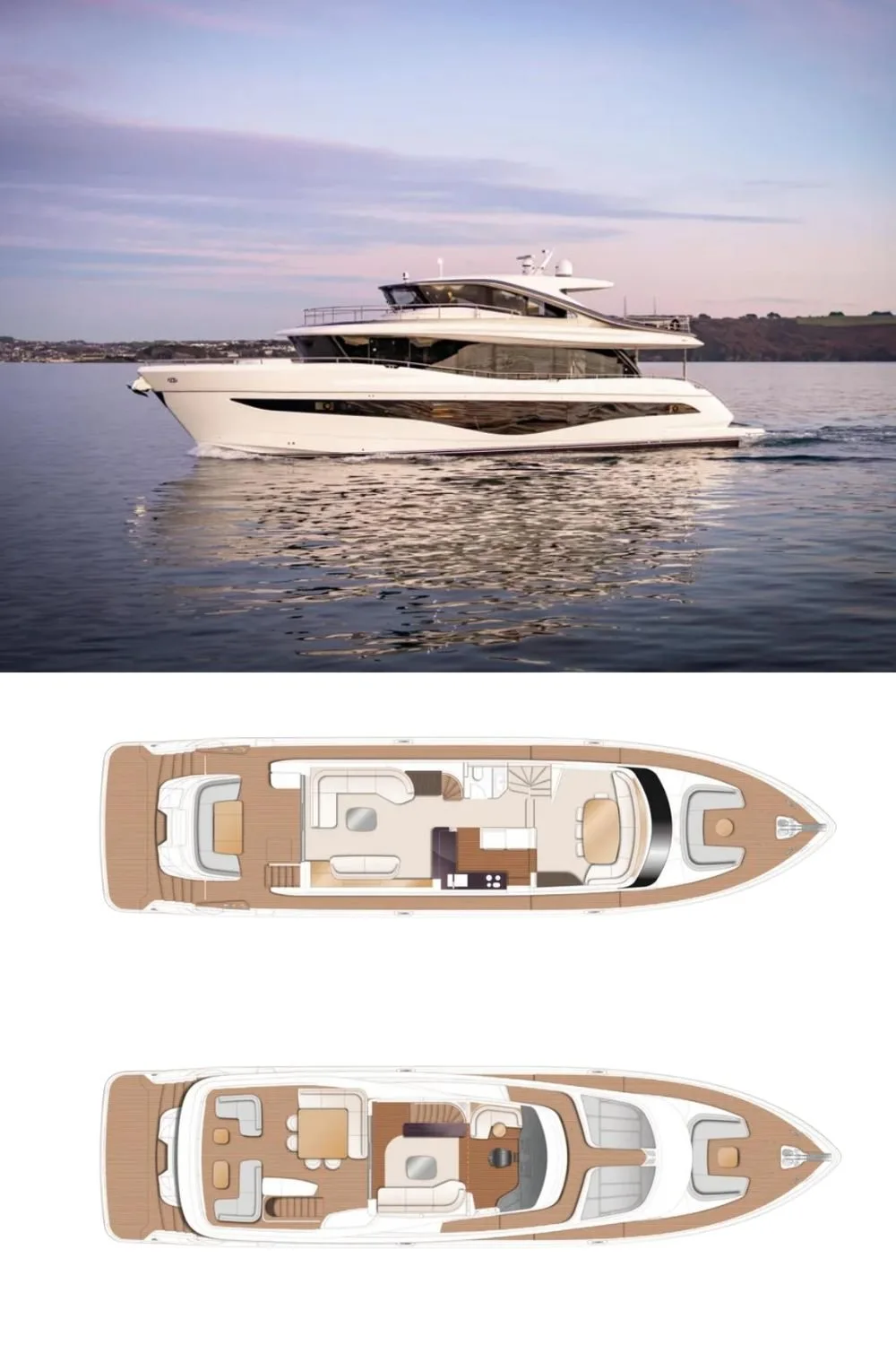 2025 Princess X80 (an 80 Ft. Yacht Floor Plan and Design)