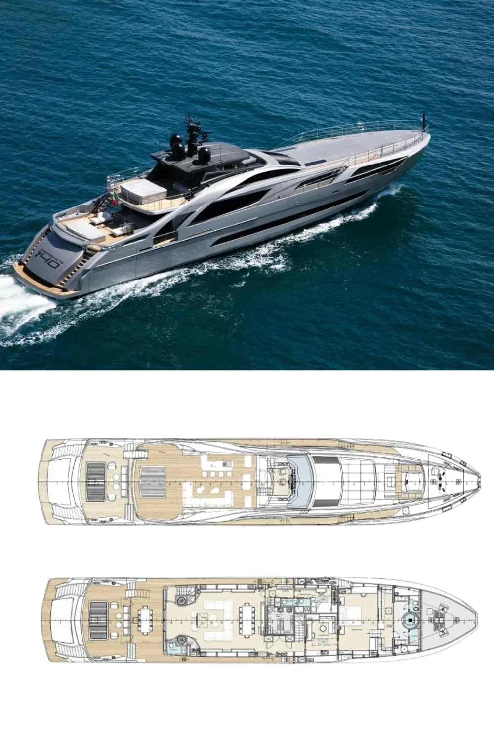 2024 Pershing 140 (a 142 Ft. Yacht Floor Plan and Design)