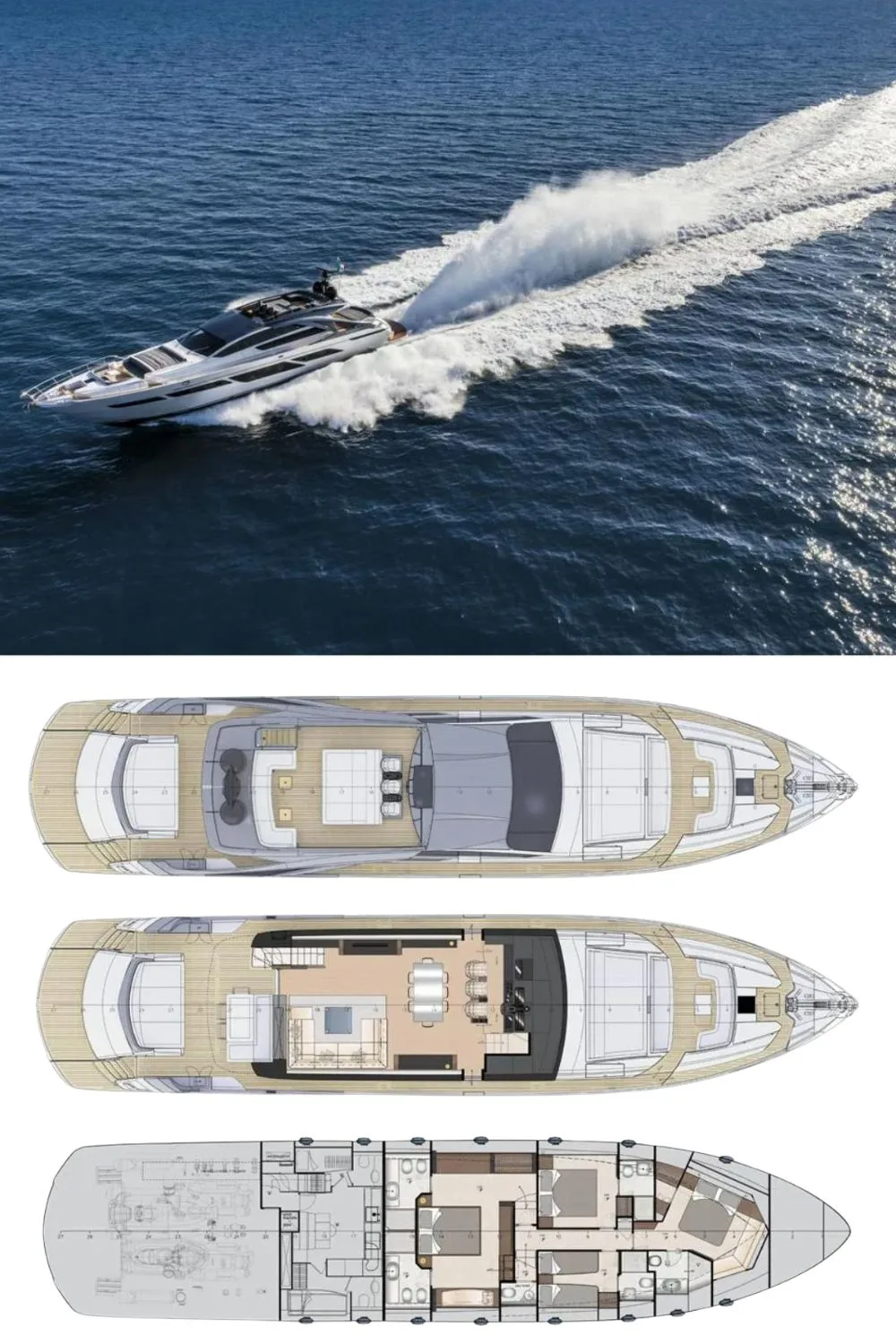 2024 Pershing 9X (a 92 Ft. Yacht Floor Plan and Design)