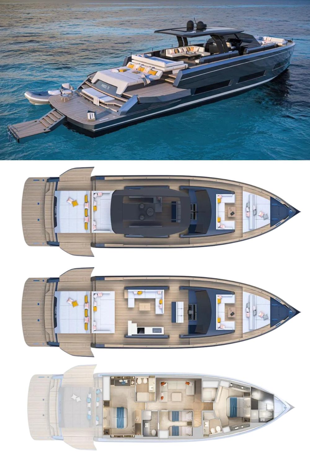 2025 Pardo Yachts 75 (a 75 Ft. Yacht Floor Plan and Design)