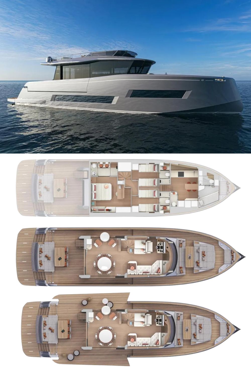 2025 Pardo Yachts E72 (a 72 Ft. Yacht Floor Plan and Design)