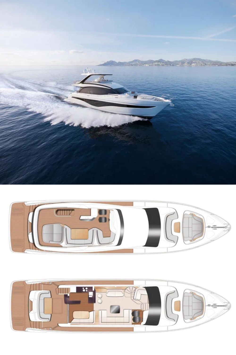 2025 Princess Y72 Motor Yacht (a 72 Ft. Yacht Floor Plan and Design)