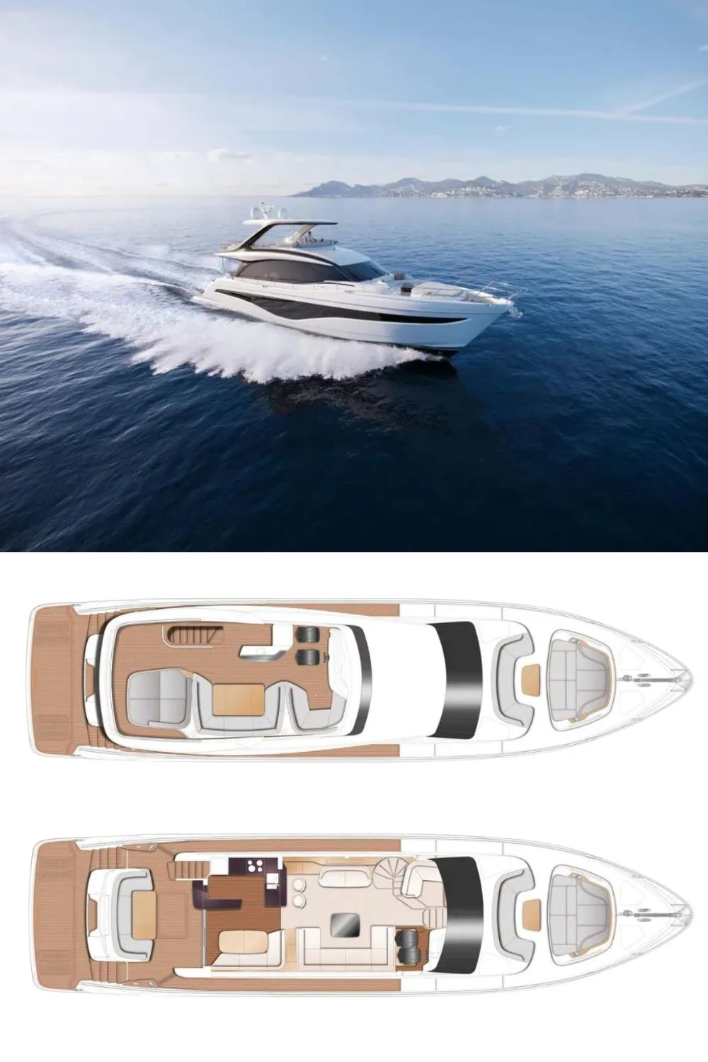 2025 Princess Y72 Motor Yacht (a 72 Ft. Yacht Floor Plan and Design)