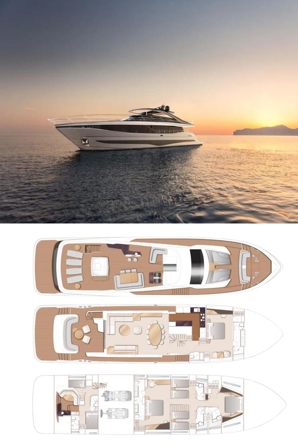 2025 Princess Y95 Motor Yacht (a 95 Ft. Yacht Floor Plan and Design) 