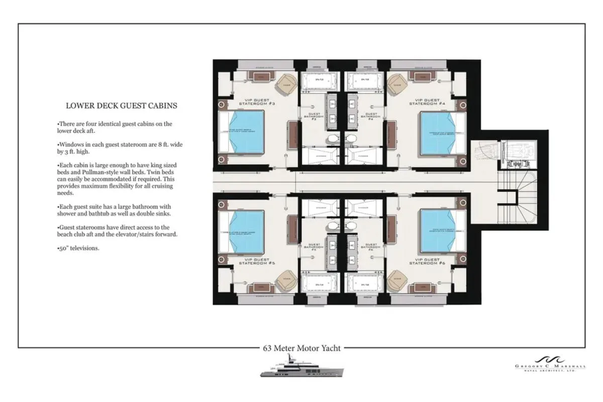 Lower deck guest cabin