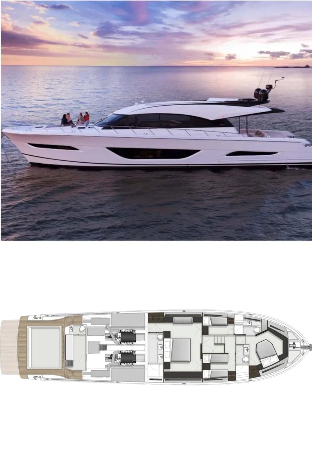 2024 Maritimo S75 (a 75 Ft. Yacht Floor Plan and Design)