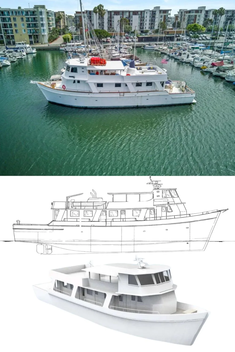 1973 BELLAMY EXCURSION 90 (a 90 Ft. Yacht Floor Plan and Design)