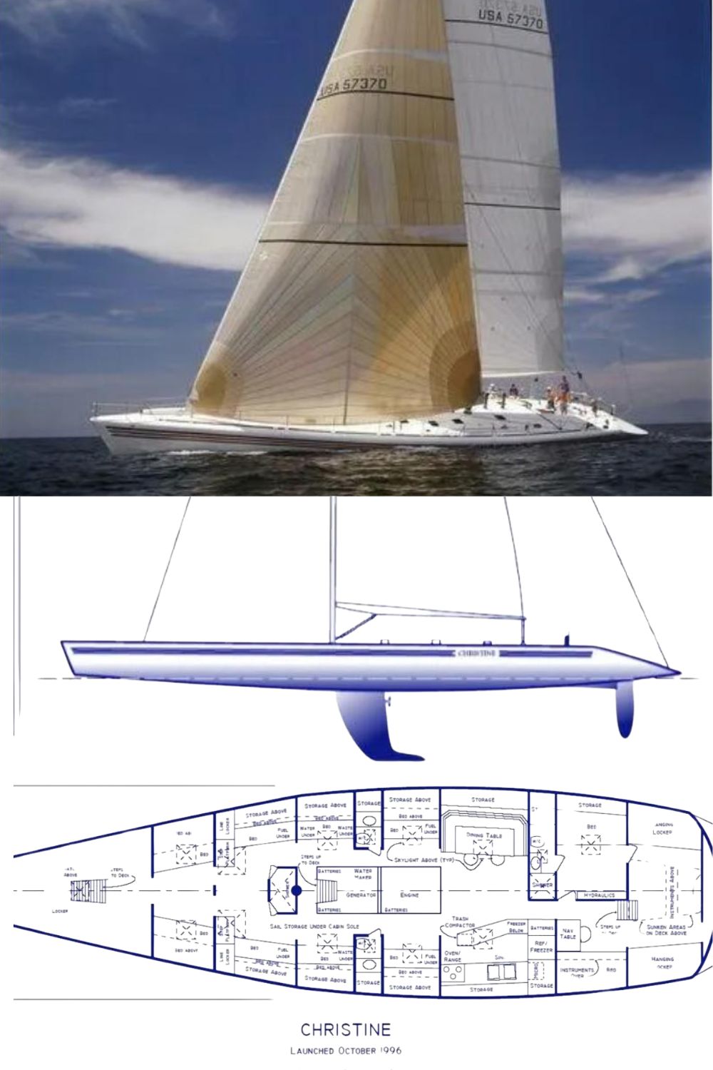 1996 Custom 100' Sailing Yacht (a 100 Ft. Yacht Floor Plan and Design)