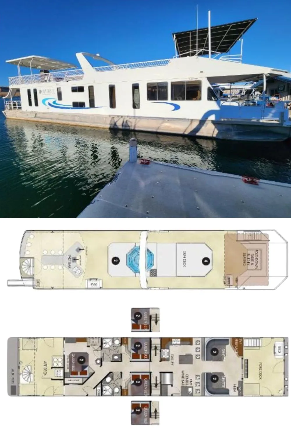 2006 Twin Anchors Cruisecraft Houseboat (a 75 Ft. Yacht Floor Plan and Design)