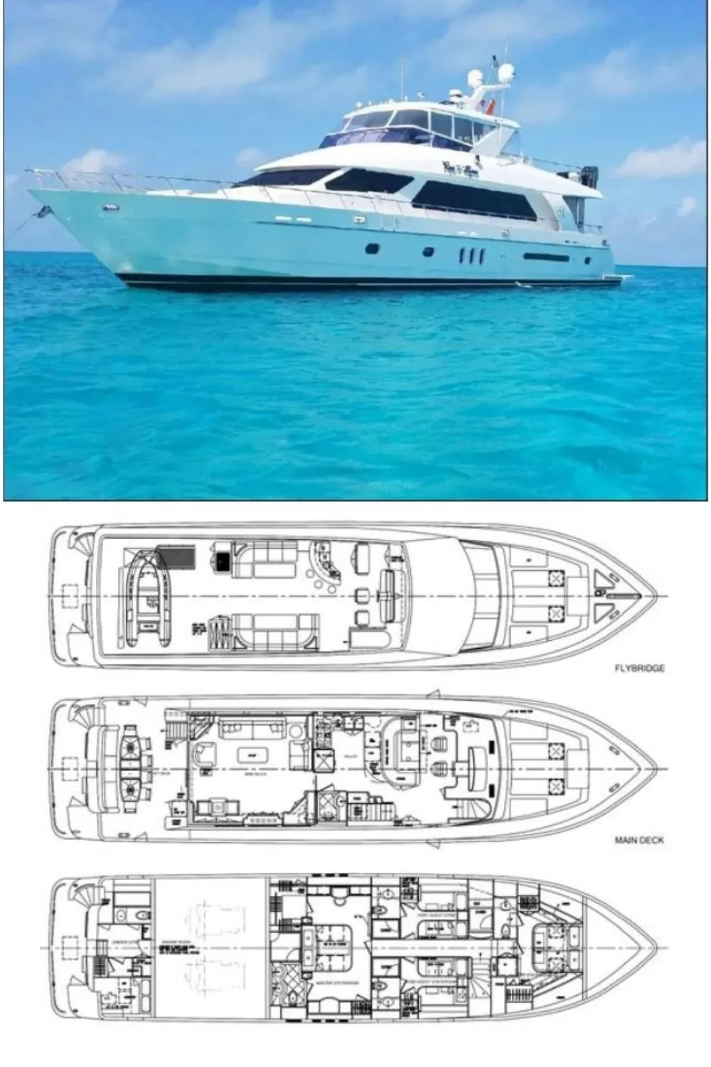 2007 Hargrave Open Bridge (82 Ft. Yacht Floor Plan and Design)