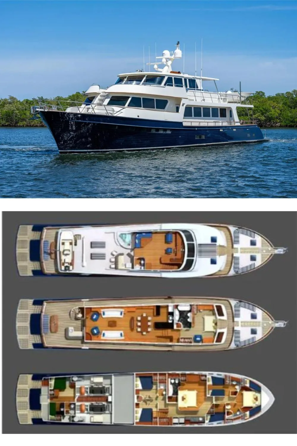 2013 Marlow Explorer Enclosed Bridge (CB) (a 97 Ft. Yacht Floor Plan and Design)