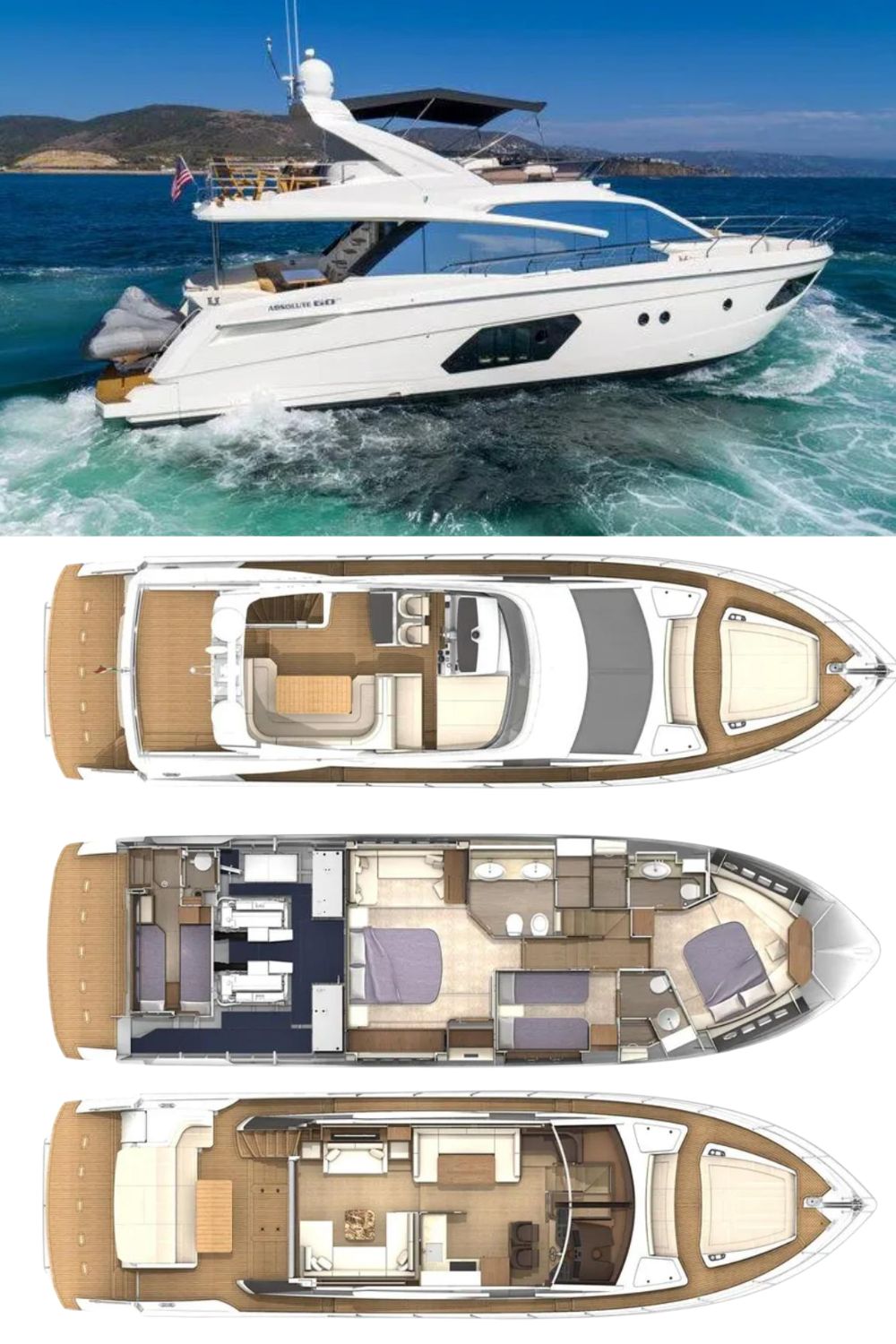 2015 Absolute 60 Fly (a 60 Ft. Yacht Floor Plan and Design)