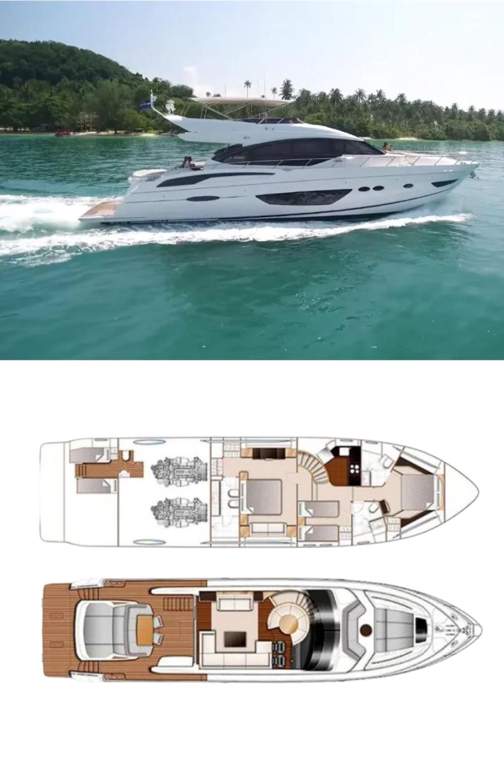 2015 Princess 72S (a 72 Ft. Yacht Floor Plan and Design)