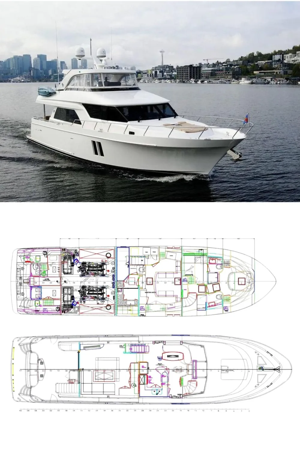 2016 Ocean Alexander Pilothouse (a 72 Ft. Yacht Floor Plan and Design)