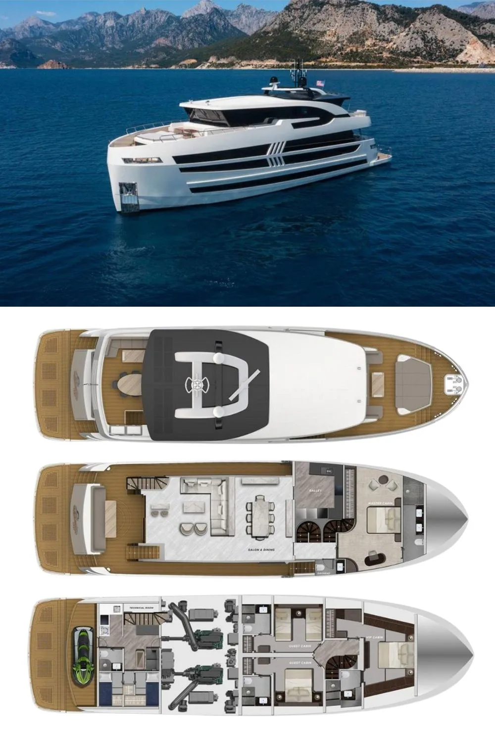 2021 Lazzara UHV 87 (87 Ft. Yacht Floor Plan and Design)