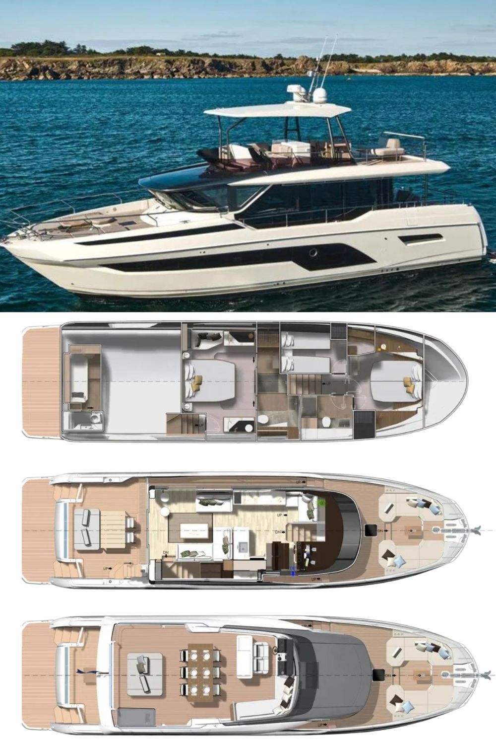 2023 Prestige X60 Flybridge (a 60 Ft. Yacht Floor Plan and Design)