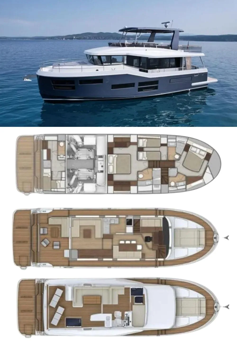 2024 Beneteau Grand Trawler 62 (a 62 Ft. Yacht Floor Plan and Design)